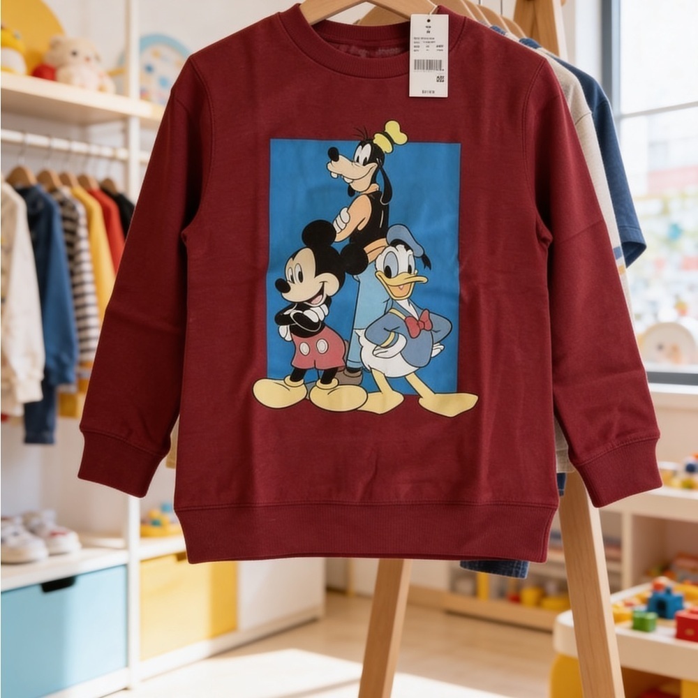 Kids Red Long Sleeve Mickey and Friends SweatShirt - Picture 5 of 7
